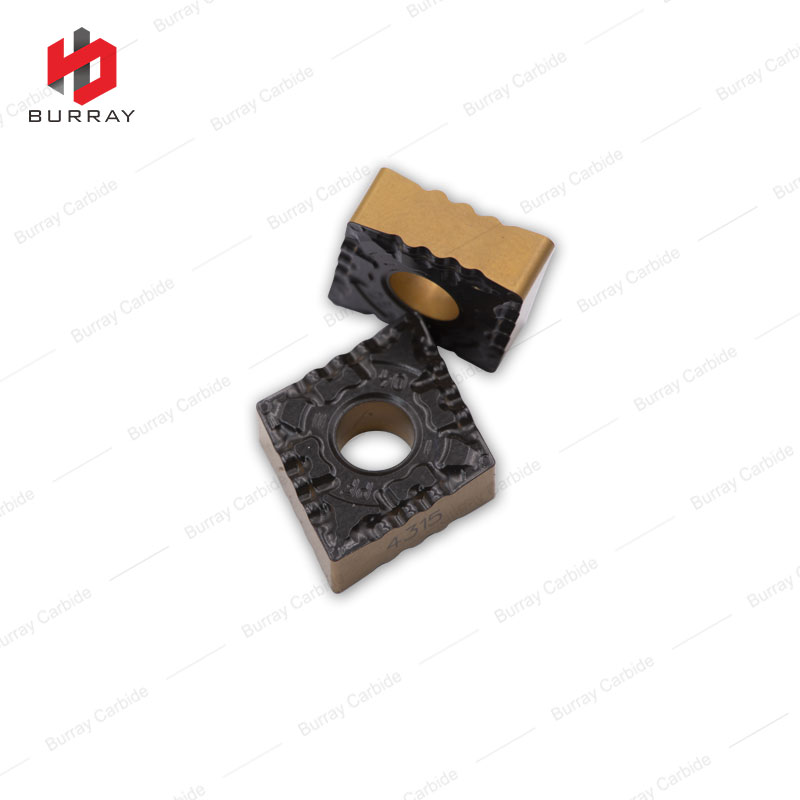 CNMG120404-PF Tungsten Carbide Insert CNC Lathe Carbide Turning Inserts with Yellow Black Bi-color Double Color CVD Coating
