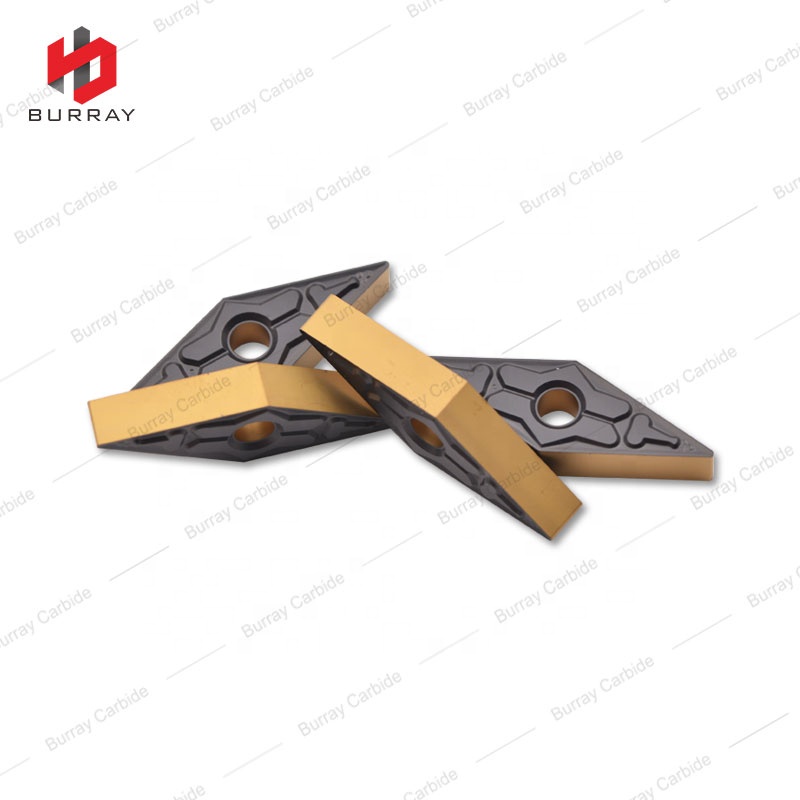 CNC Lathe Cutting Tool VNMG160404-TM Tungsten Carbide Turning Inserts With Bi-color CVD Coating